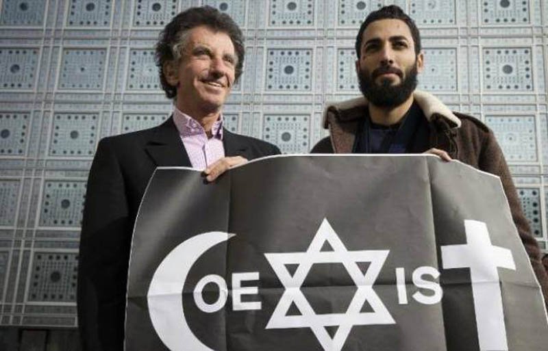 Combo Coexist Jack Lang Institut du monde arabe street-artiste cpt 2015 AFP
