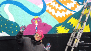 hong kong artist Zlism-zoie-lam le mur panneau billboard cafe charbon - underground Paris